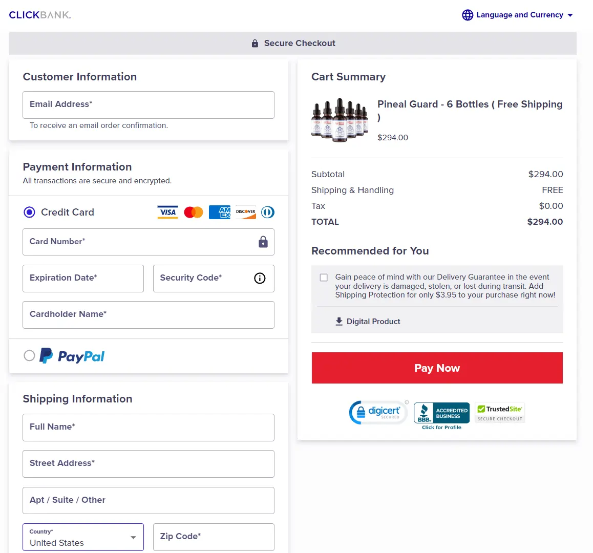 Pineal Guard Order Page